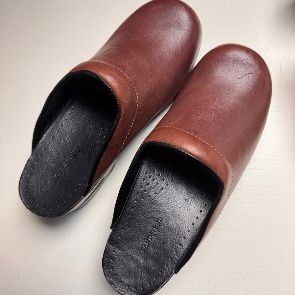 Lands’ End Brown Slip-On  Clog Mules Shoes Sz 7